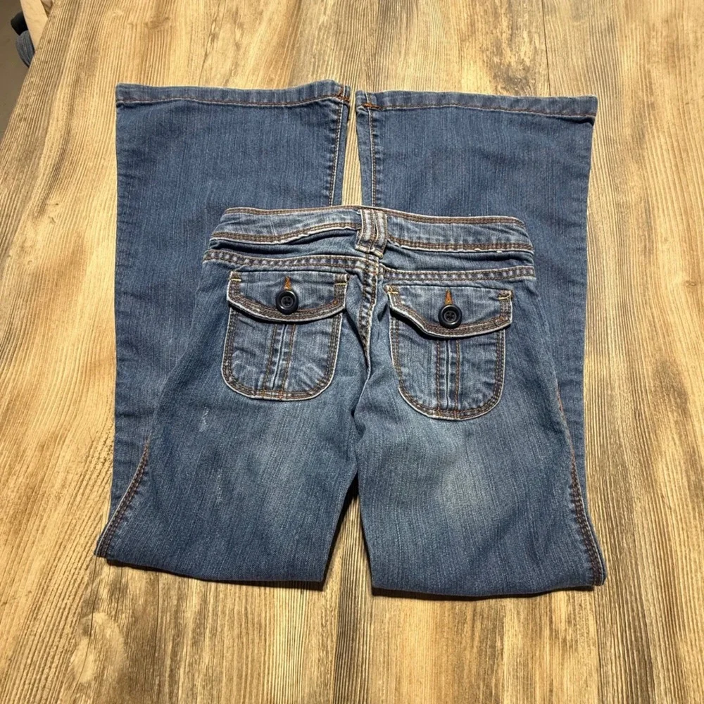 90s Trend Gap Kids Flare Jeans Blue Denim Retro Y2K Style 8 Slim